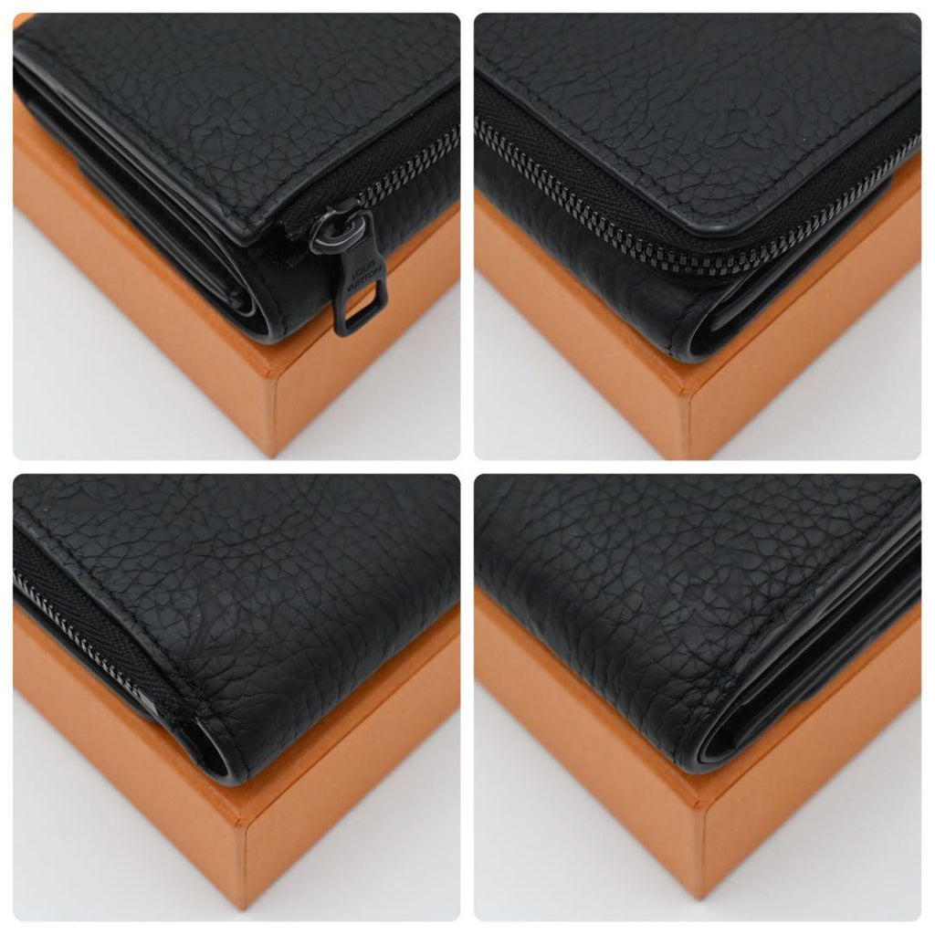 Louis Vuitton Portefeuille Pilot Trifold Wallet Black Taurillon — view 8
