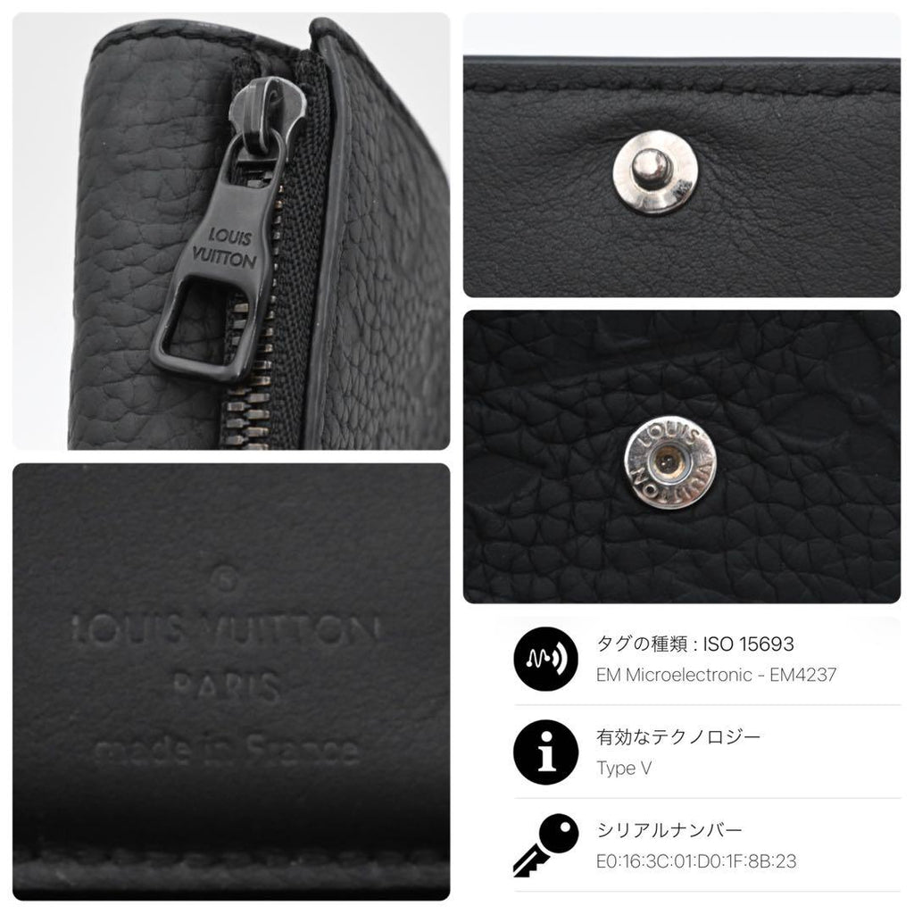 Louis Vuitton Portefeuille Pilot Trifold Wallet Black Taurillon — view 9