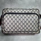 Gucci GG Sherry Line Shoulder Bag Navy Leather Logo — view 2
