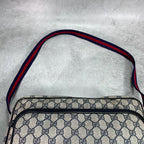 Gucci GG Sherry Line Shoulder Bag Navy Leather Logo — view 4