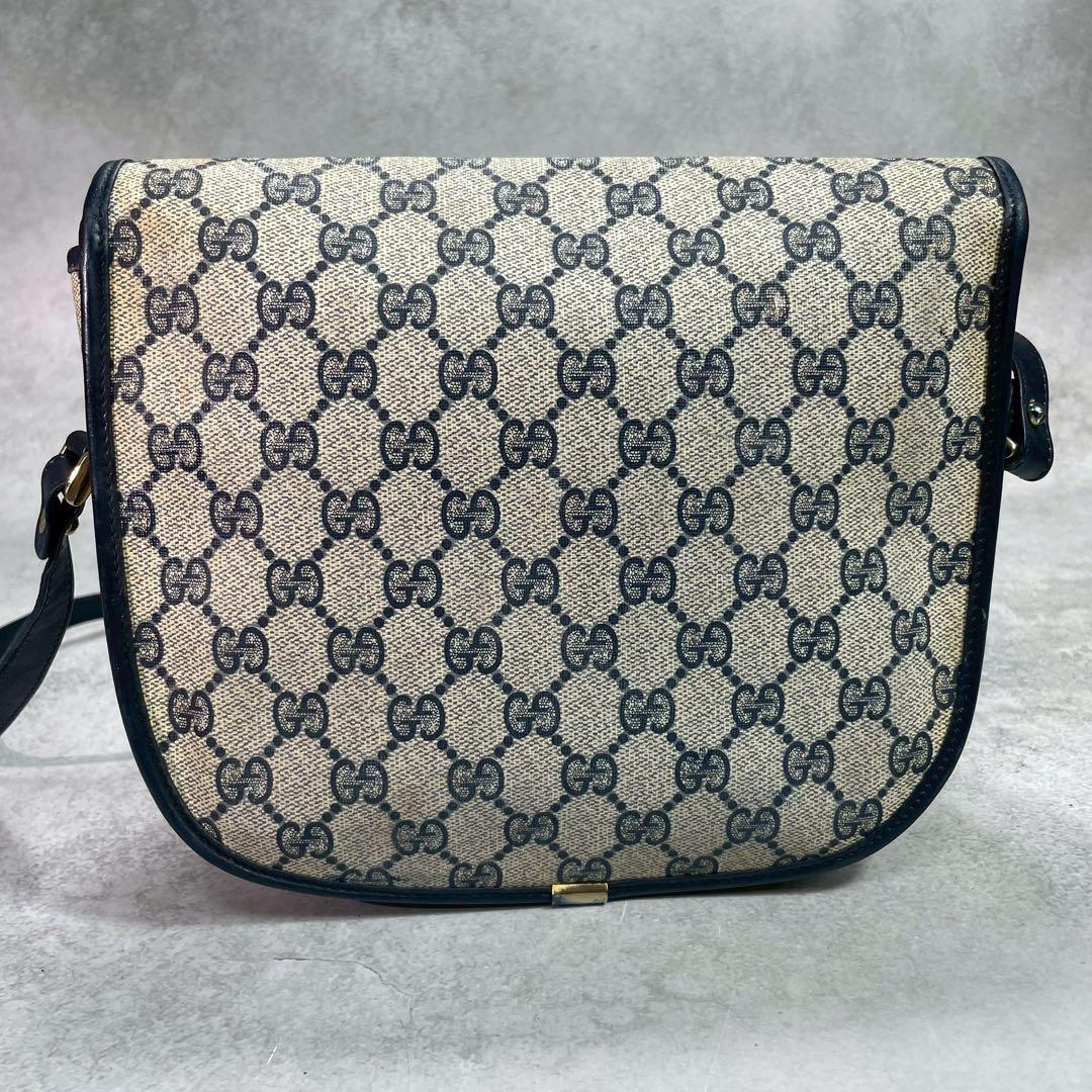 Gucci GG Sherry Line Shoulder Bag Navy Leather — view 3