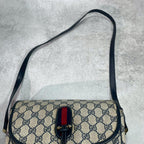 Gucci GG Sherry Line Shoulder Bag Navy Leather — view 4