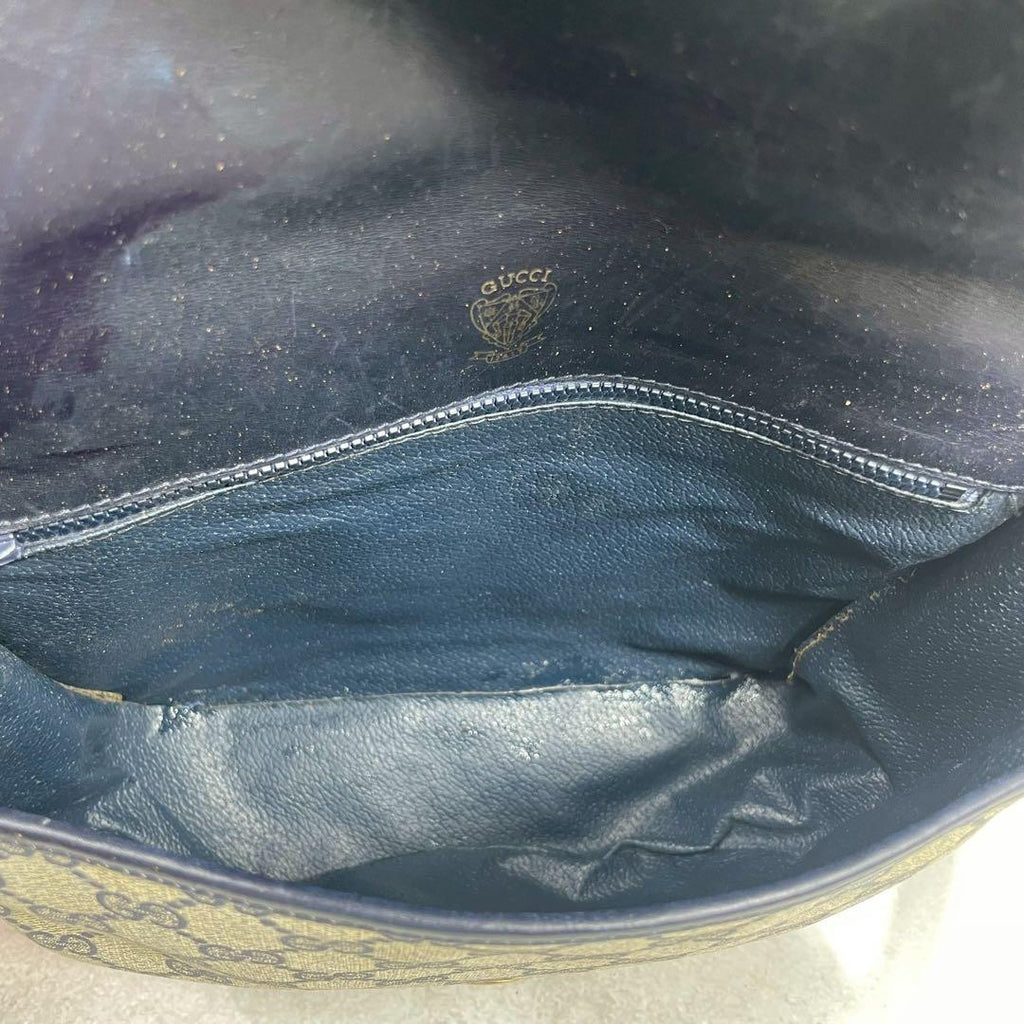 Gucci GG Sherry Line Shoulder Bag Navy Leather — view 5