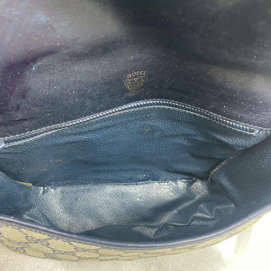 Gucci GG Sherry Line Shoulder Bag Navy Leather — view 5