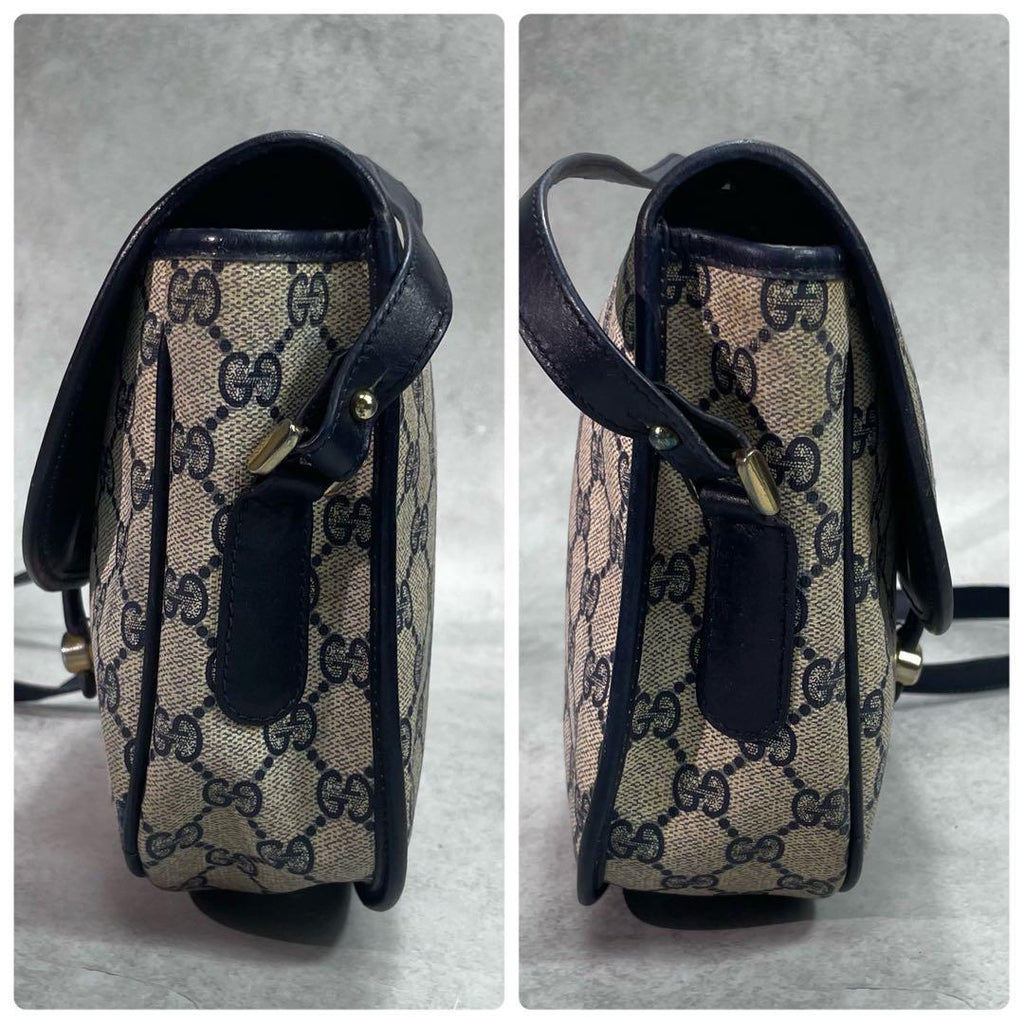 Gucci GG Sherry Line Shoulder Bag Navy Leather — view 7
