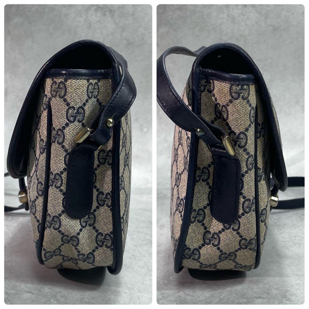 Gucci GG Sherry Line Shoulder Bag Navy Leather — view 7