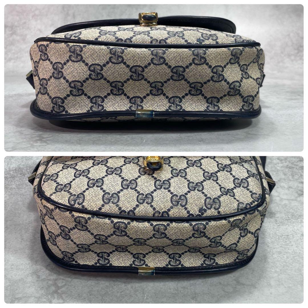 Gucci GG Sherry Line Shoulder Bag Navy Leather — view 8