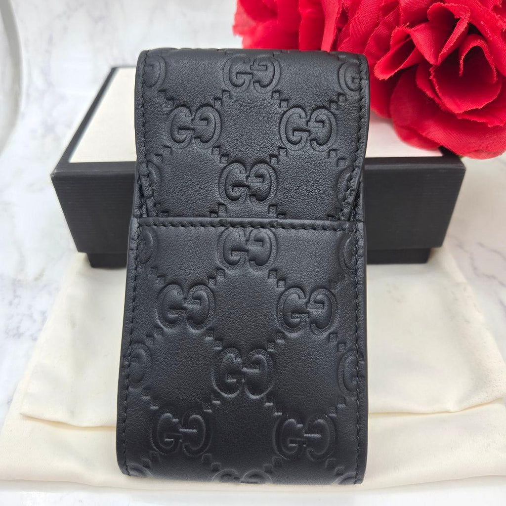 Gucci Guccissima Shi Galet Tobacco Case Black