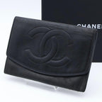 Chanel Jumbo CC Logo Lambskin Bifold Wallet Black