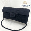Chanel New Travel Line Chocolate Bar Shoulder Bag Black