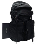 Prada Nylon Triangular Plate Logo Backpack Black