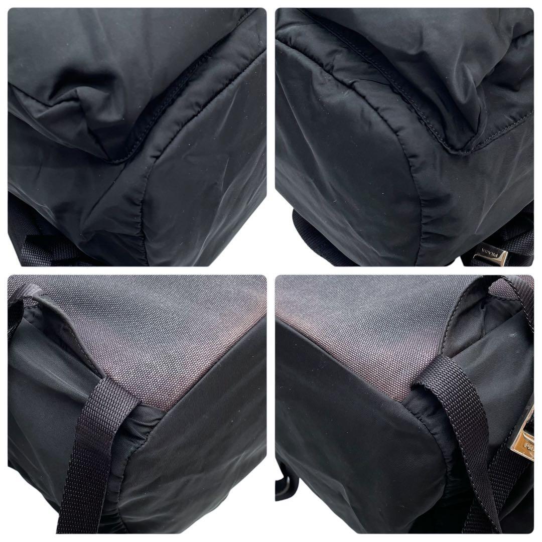 Prada Nylon Triangular Plate Logo Backpack Black — view 5