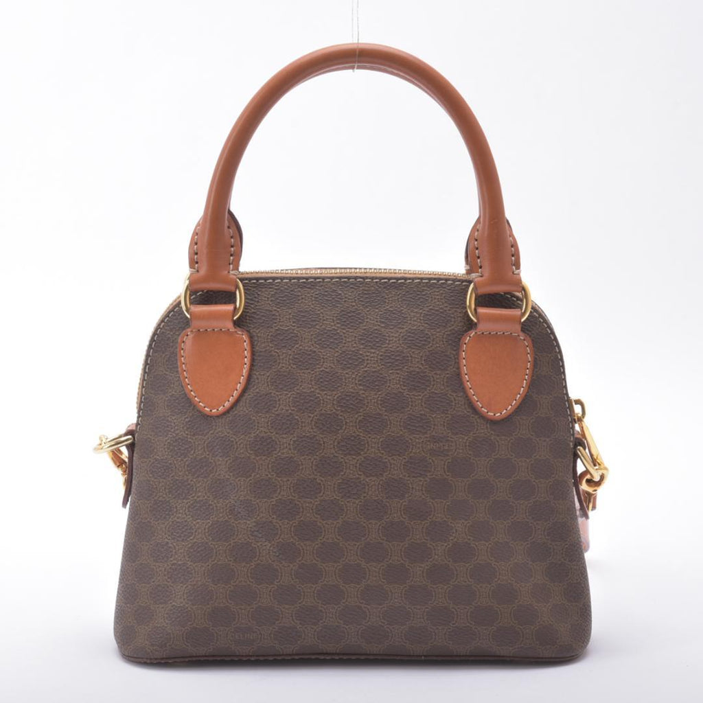 Celine Macadam Pattern 2-Way Handbag Leather Brown — view 3