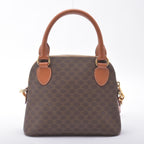 Celine Macadam Pattern 2-Way Handbag Leather Brown — view 3
