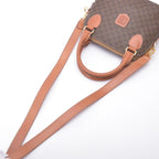 Celine Macadam Pattern 2-Way Handbag Leather Brown — view 4