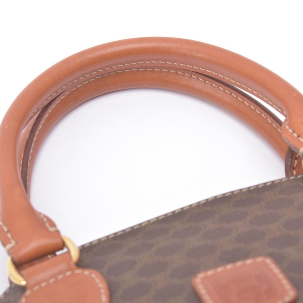 Celine Macadam Pattern 2-Way Handbag Leather Brown — view 5