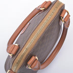 Celine Macadam Pattern 2-Way Handbag Leather Brown — view 6