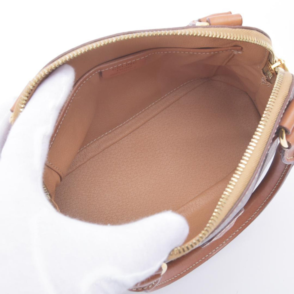 Celine Macadam Pattern 2-Way Handbag Leather Brown — view 7
