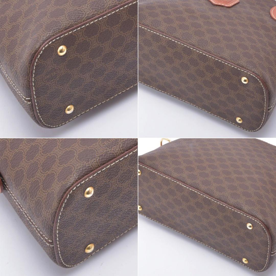 Celine Macadam Pattern 2-Way Handbag Leather Brown — view 9