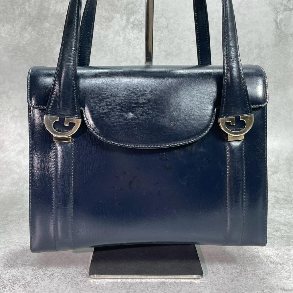 Gucci Handbag Navy Leather Gold — view 2
