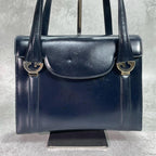 Gucci Handbag Navy Leather Gold — view 2
