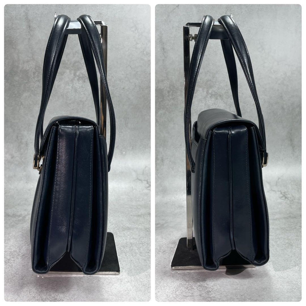 Gucci Handbag Navy Leather Gold — view 8