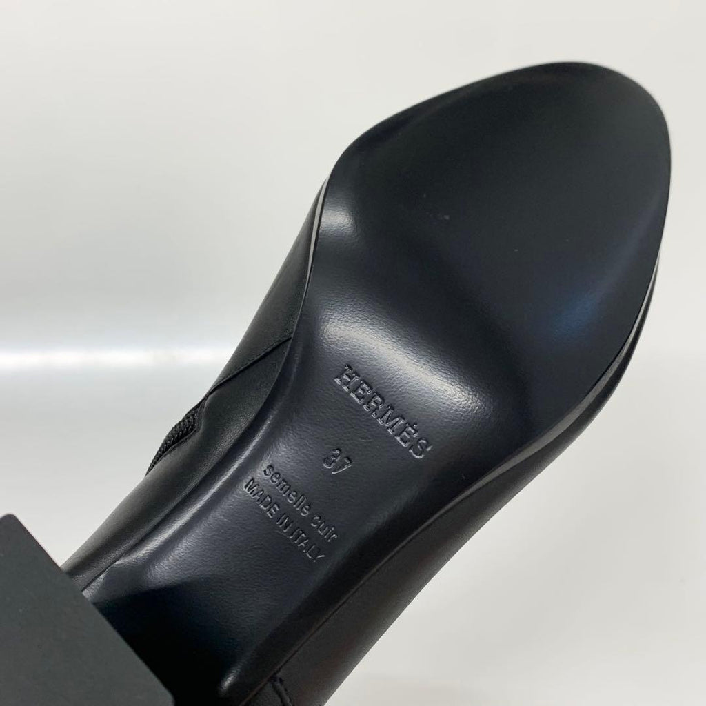 Hermes Saint Germain Kelly Leather Short Boots Black — view 9