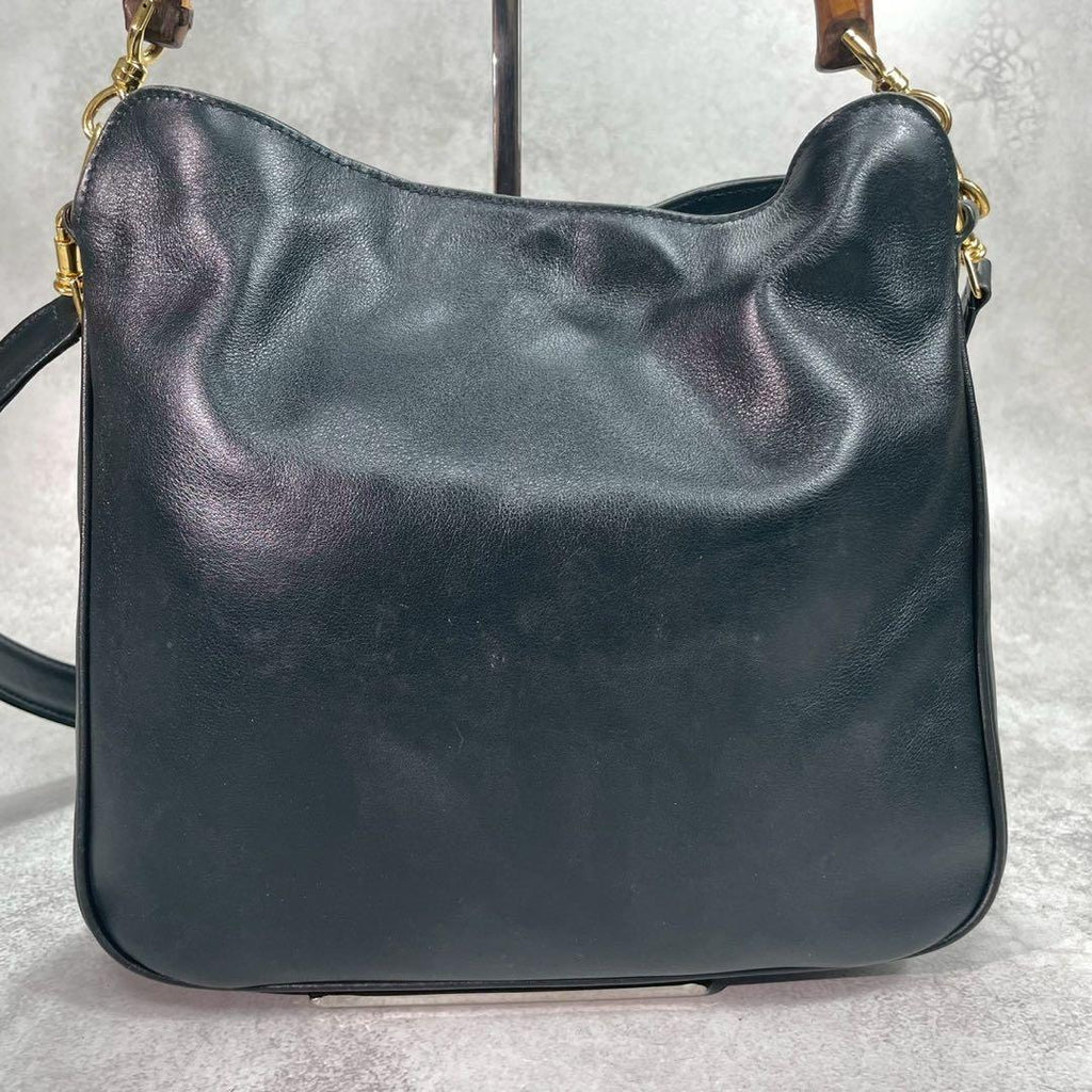 Gucci Shoulder Bag 2-Way Bamboo Black Leather — view 3