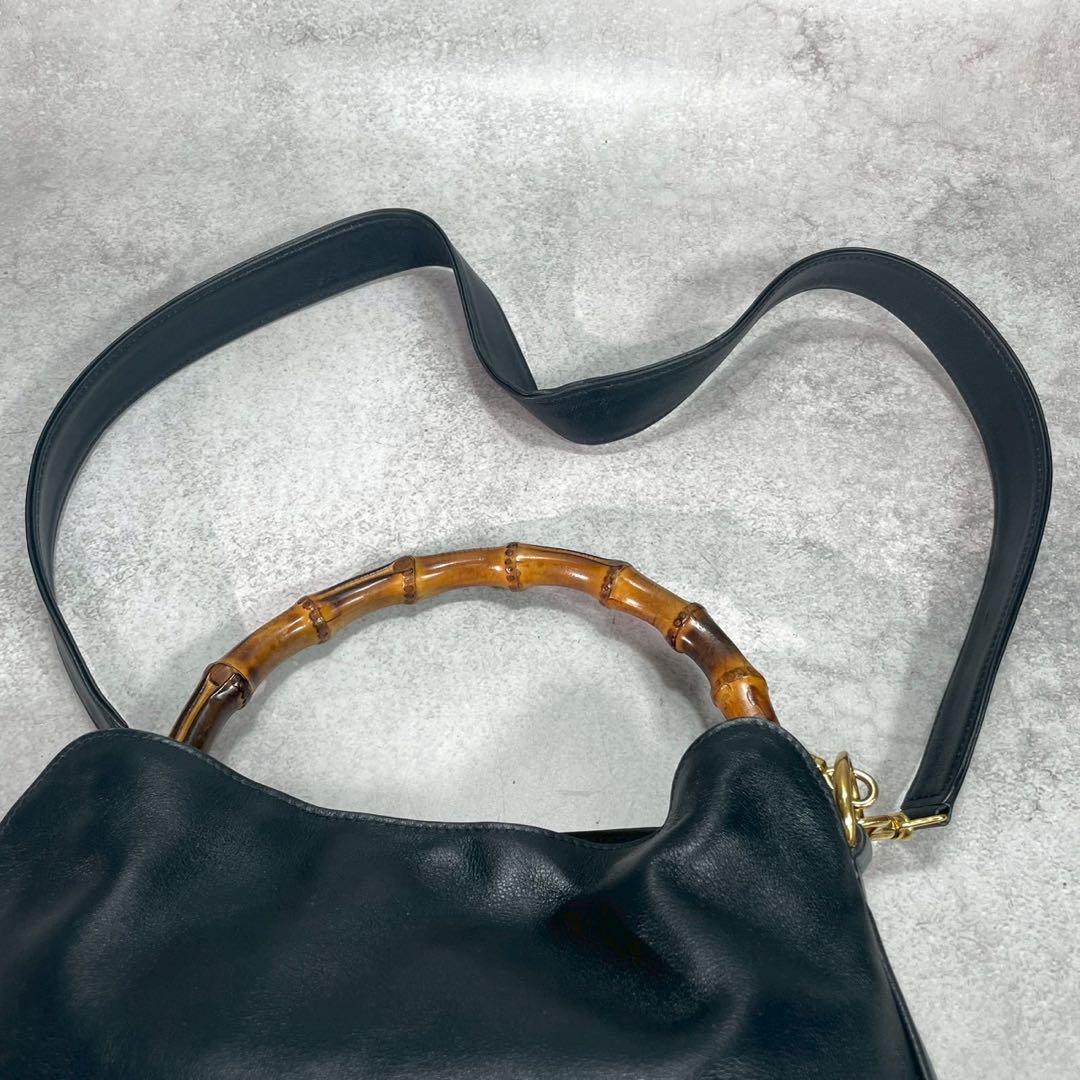 Gucci Shoulder Bag 2-Way Bamboo Black Leather — view 4