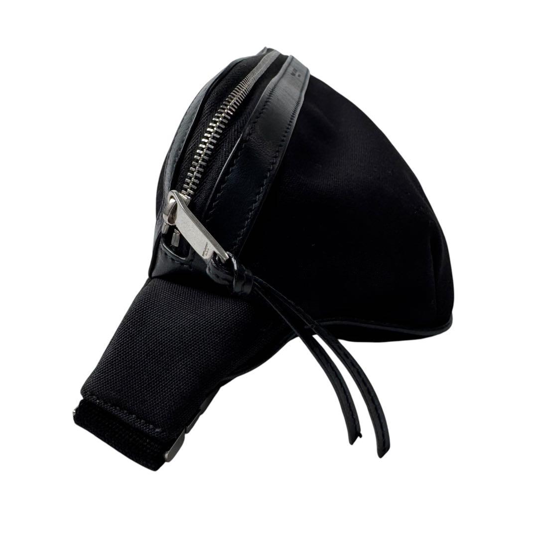 Saint Laurent Waist Pouch Canvas Belt Bag Black — view 5