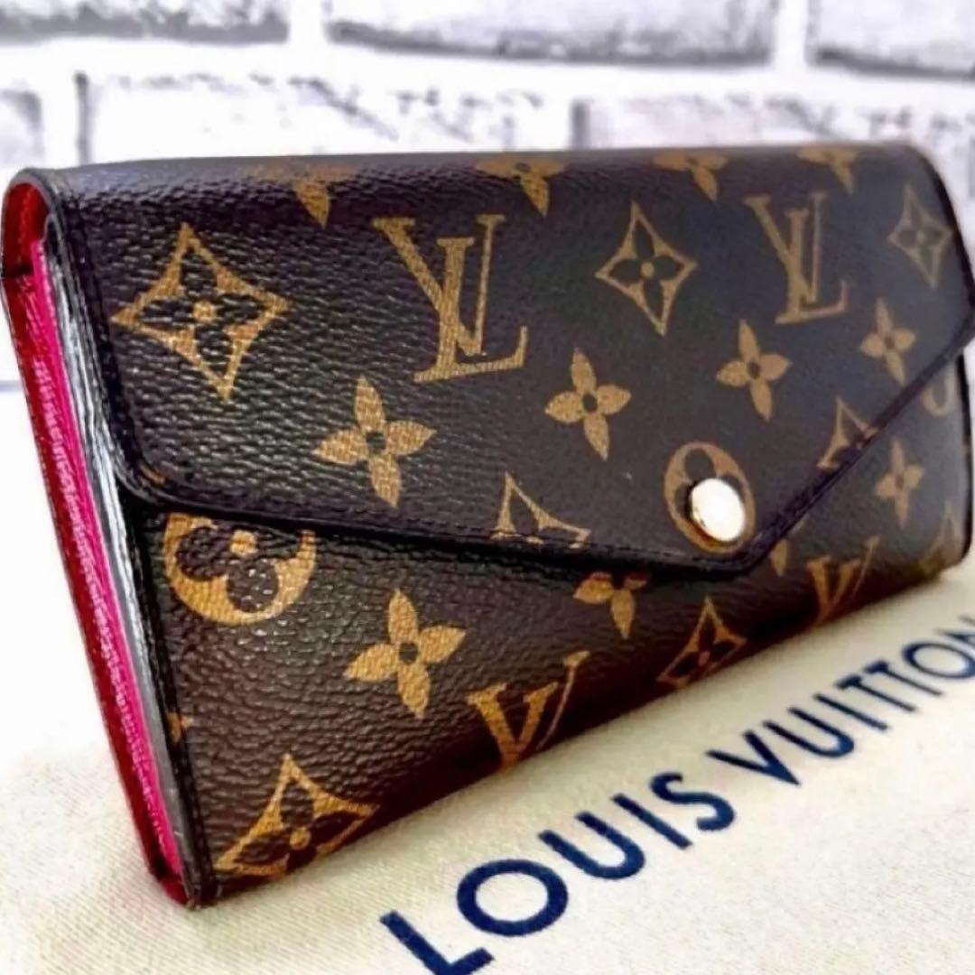 Louis Vuitton Monogram Portefeuille Sarah Fuchsia Wallet
