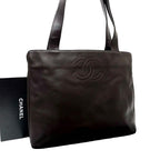 Chanel Leather CC Logo Shoulder Tote Lambskin