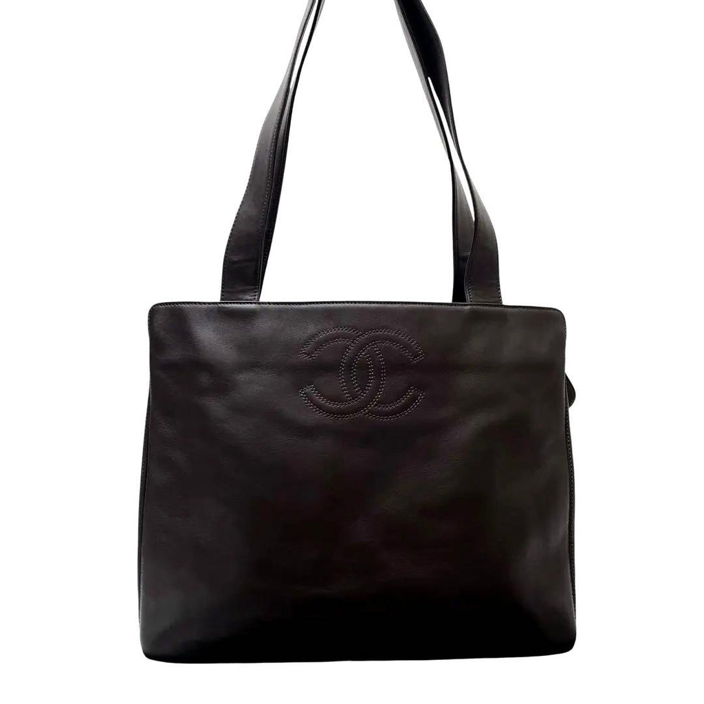 Chanel Leather CC Logo Shoulder Tote Lambskin — view 2