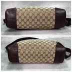Gucci GG Shoulder Bag Brown Beige Leather Canvas — view 8
