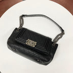 Chanel Quilted CC Logo Lambskin Shoulder Bag — view 5