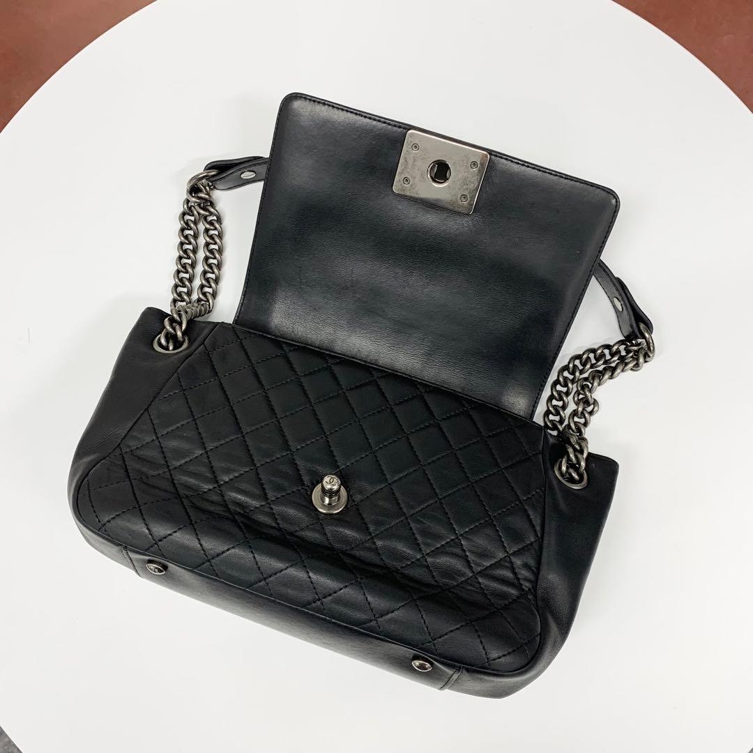 Chanel Quilted CC Logo Lambskin Shoulder Bag — view 6