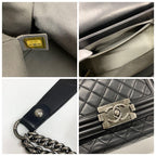 Chanel Quilted CC Logo Lambskin Shoulder Bag — view 9