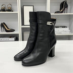 Hermes Jewels Kelly Leather Short Boots Black — view 3