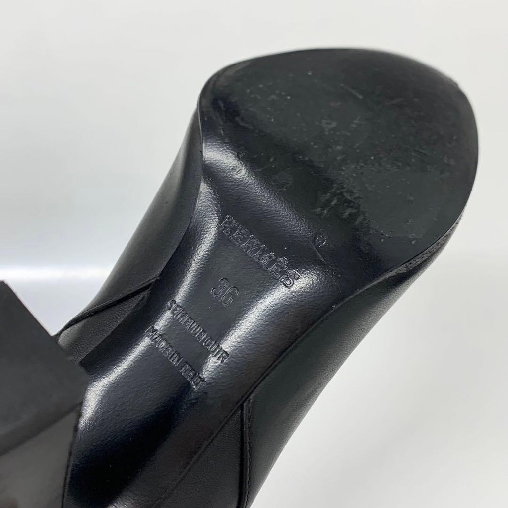 Hermes Jewels Kelly Leather Short Boots Black — view 9