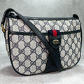 Gucci GG Sherry Line Shoulder Bag Navy Leather