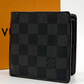 Louis Vuitton Portefeuille Marco Damier Graphite Bifold Compact Wallet