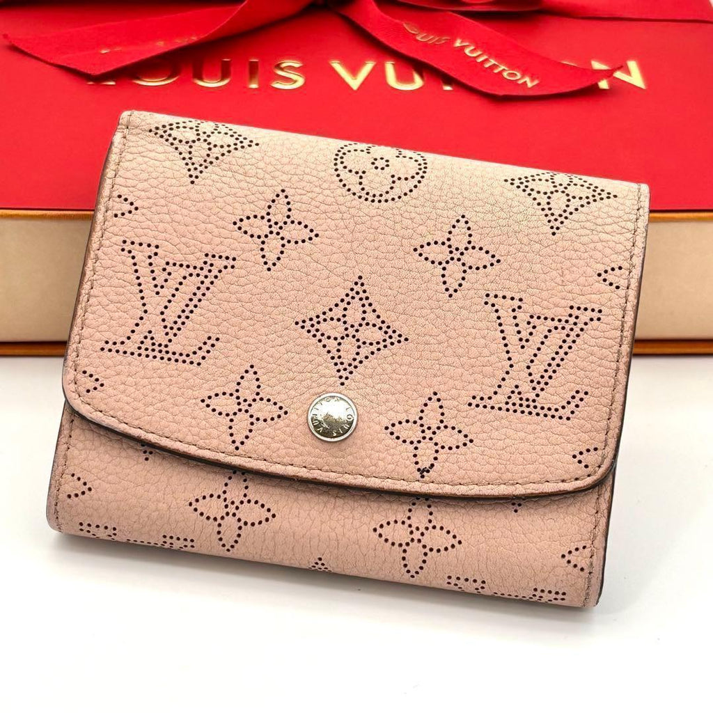 Louis Vuitton Monogram Mahina Portefeuille Iris Compact Fold Wallet