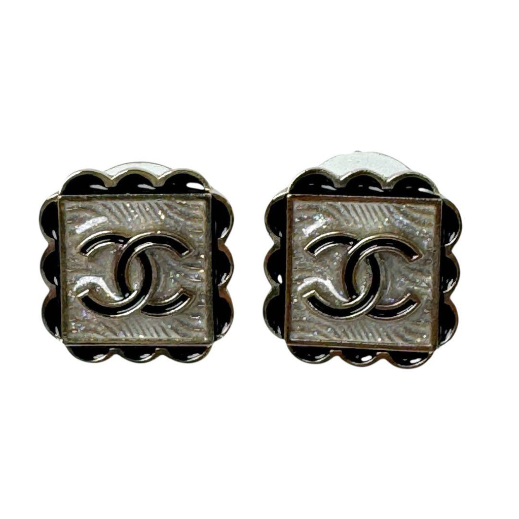 Chanel Square CC Logo Earrings — view 2