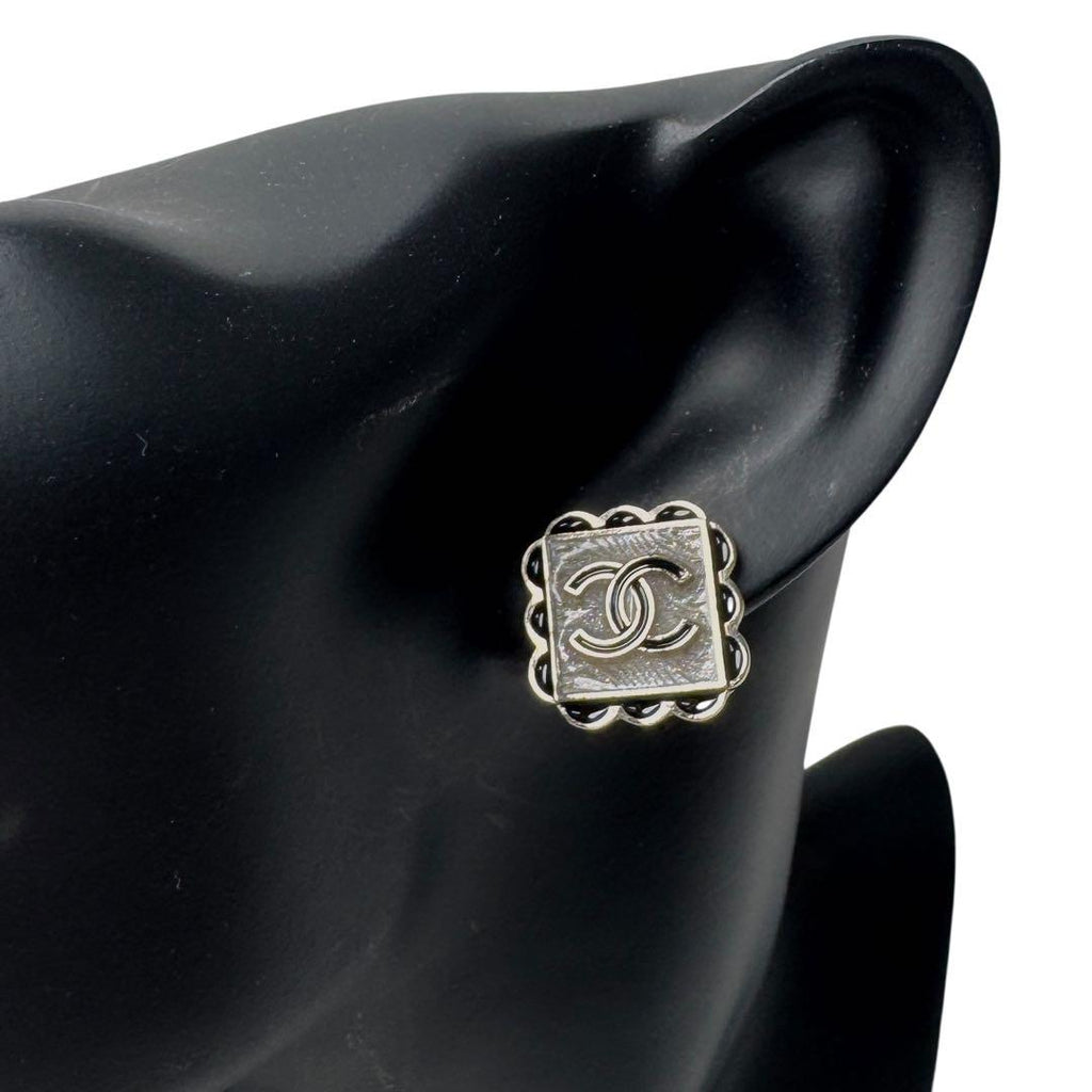 Chanel Square CC Logo Earrings — view 7