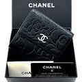 Chanel Wallet Camellia Embossed Hook Trifold