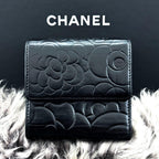 Chanel Wallet Camellia Embossed Hook Trifold — view 4