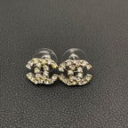Chanel CC Logo Earrings 05c Rhinestone Icon Silver Here — view 2
