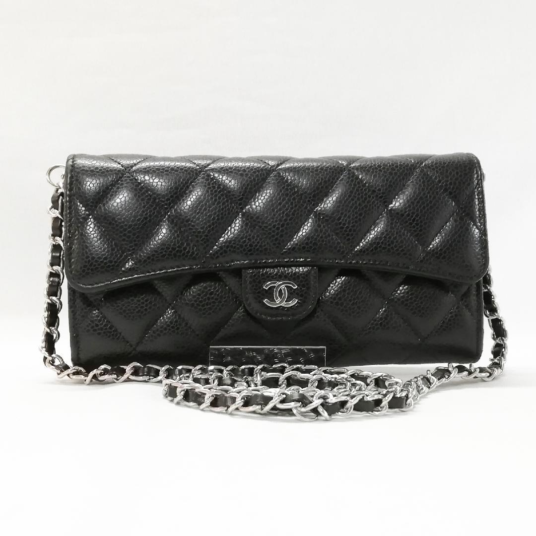Chanel Wallet Caviar Leather Chain Shoulder