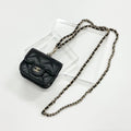 Chanel CC Logo Quilted Lambskin Chain Airpods Case Necklace