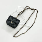 Chanel CC Logo Quilted Lambskin Chain Airpods Case Necklace